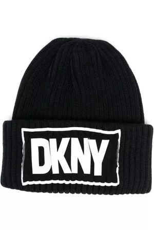 DKNY Beanies - TEEN logo-print ribbed beanie