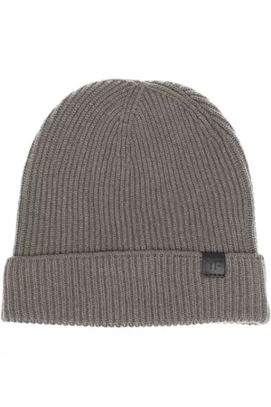Tom Ford Logo-patch ribbed-knit beanie