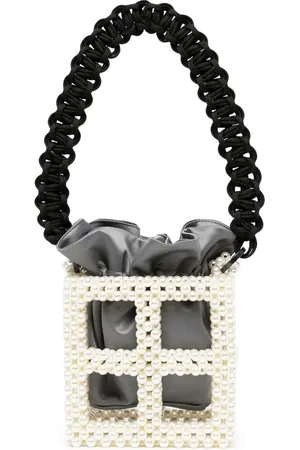 0711 Pearl-embellished tote bag
