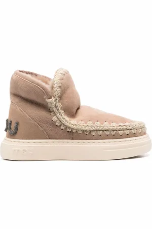 Mou Crochet stitch-trim sneaker boots