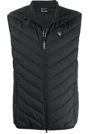 EA7 Padded logo plaque gilet jacket