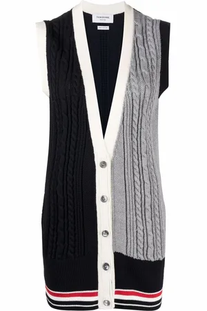 Thom Browne RWB-stripe cable-knit vest