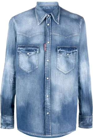 Dsquared2 Faded distressed denim shirt