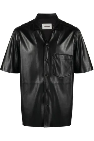 Nanushka Camp faux-leather shirt