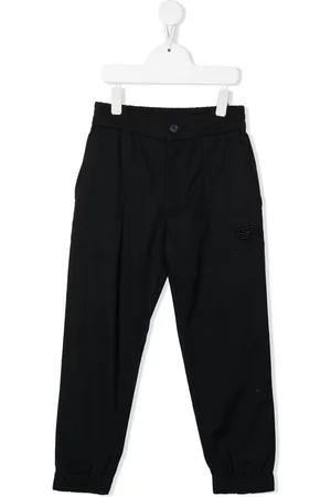 Emporio Armani Embroidered-logo four-pocket straight trousers