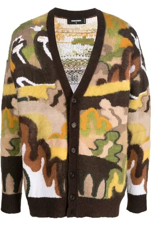 Dsquared2 Gouache graphic-print knit cardigan