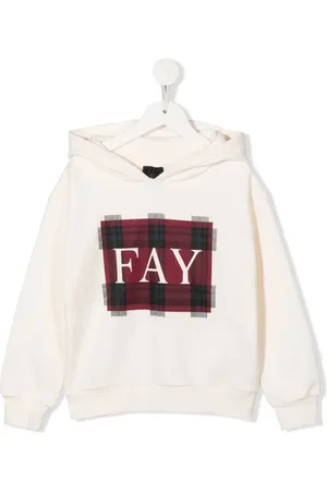 FAY Logo tartan print hoodie