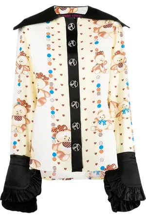 Chopova Lowena Spread-collar graphic-print shirt