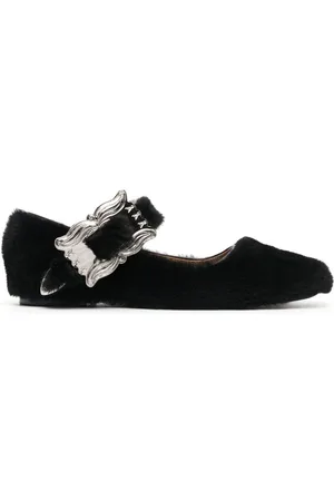 TOGA PULLA Silver-buckle-ballet-flats