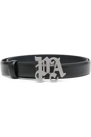 Palm Angels Monogram Caviar logo-buckle belt