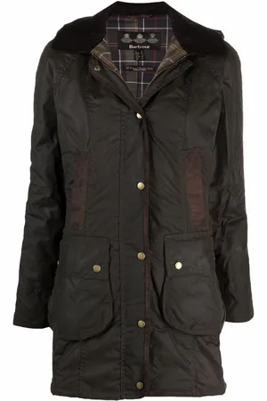Barbour Wax-coated buttoned-up coat