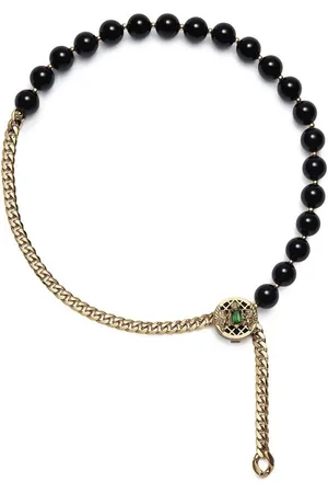 Balmain 18kt yellow Emblem beads necklace
