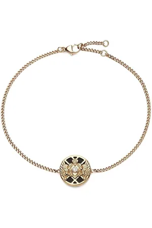 Balmain 18kt yellow Emblem chain bracelet