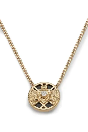 Balmain 18kt yellow Emblem pendant chain necklace