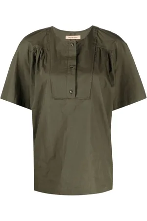YVES SALOMON Button-front short-sleeved T-shirt