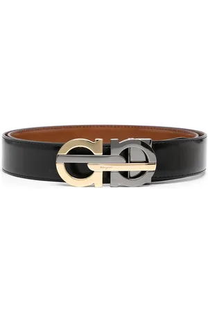 Ferragamo Double Gancini Reversible & Adjustable Leather Belt in Black for  Men