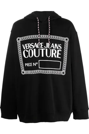 VERSACE Logo-print pullover hoodie