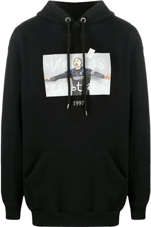 Throwback. Graphic football print hoodie