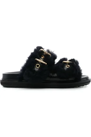 Marni Fussbett shearling slides