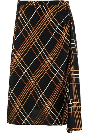 Marni Grid-pattern silk skirt