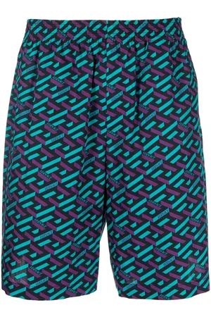 VERSACE Le Greca print elasticated-waist shorts