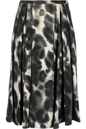 Aspesi Abstract-print pleated skirt