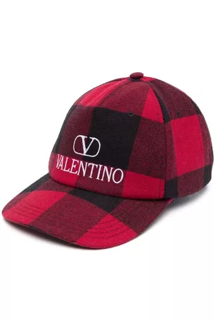 VALENTINO Men Caps - Check-print virgin-wool cap
