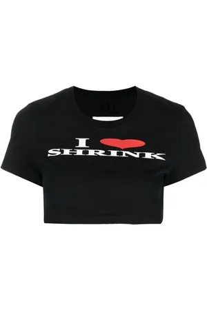 DOUBLET Slogan-print cropped T-shirt
