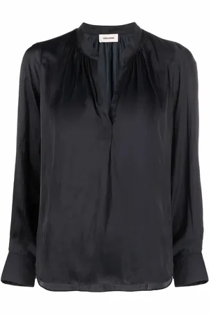 Zadig & Voltaire Satin-finish V-neck blouse