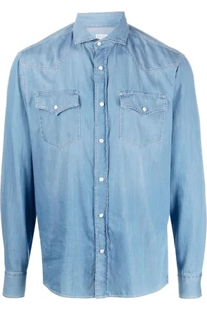 Brunello Cucinelli Long-sleeved denim shirt