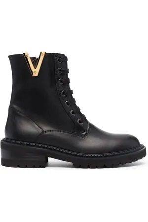 Via Roma Logo-hardware leather boots