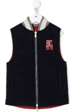 Brunello Cucinelli Chest logo-patch padded gilet