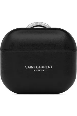 Saint Laurent Logo-print leather airpods case