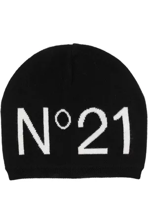Nº21 Boys Beanies - Intarsia-knit logo beanie hat