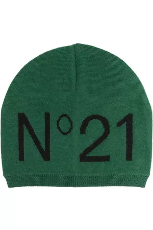 Nº21 Boys Beanies - Intarsia-knit logo beanie hat