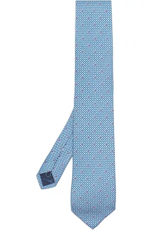Salvatore Ferragamo Gancini embroidered silk tie