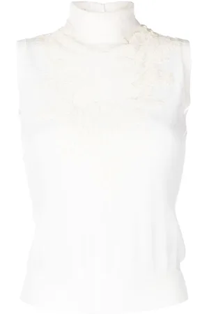 ERMANNO SCERVINO Lace-detail roll-neck vest