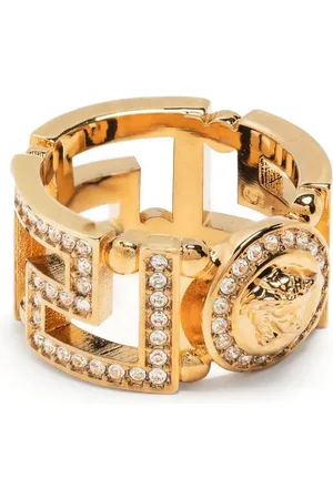 VERSACE Medusa Greca crystal-embellished ring