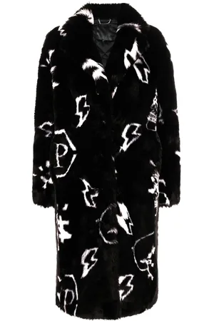 Philipp Plein Monogram faux fur coat
