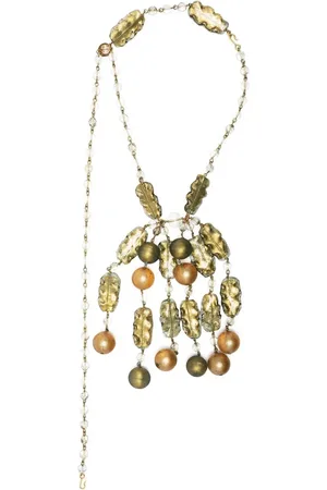 Giorgio Armani 1990s leaf-motif beaded necklace