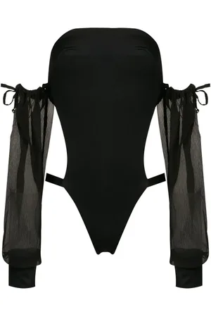 AMIR SLAMA Off-shoulder sleeve swimsuit
