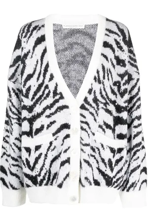Alessandra Rich Zebra-print knit cardigan