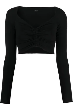 VERSACE V-neck cropped blouse