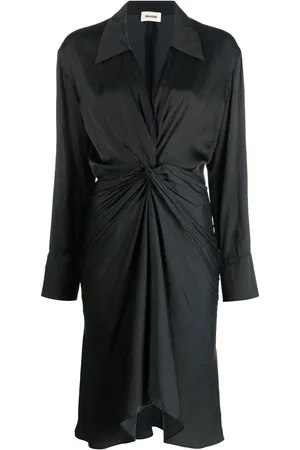 Zadig & Voltaire Rozo twisted V-neck midi dress