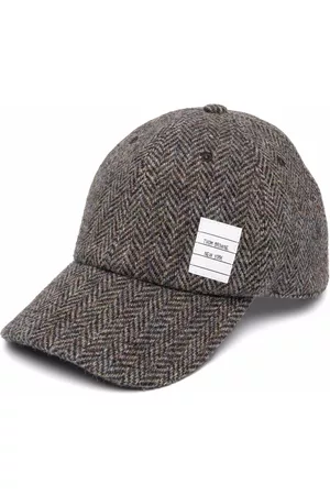 Thom Browne Men Caps - Herringbone-tweed baseball cap