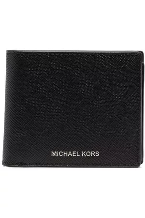 Michael Kors Mens Jet Set Money Piece Canvas Coated Bifold Wallet Black  Small