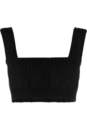 The Attico Miles ribbed-knit cropped top