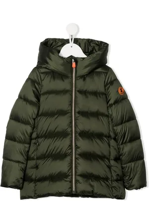 save the duck Logo-patch hooded puffer jacket