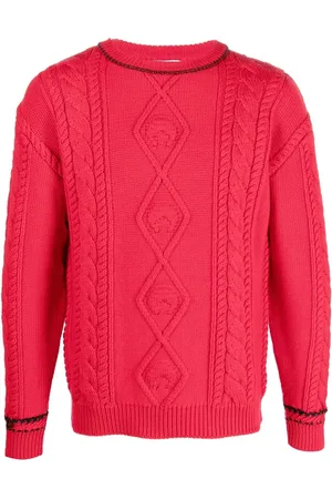 Marine Serre Cable-knit wool jumper