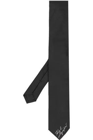 Karl Lagerfeld Men Bow Ties - Embroidered-logo silk tie